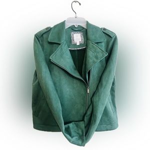 LC LAUREN CONRAD Emerald Green Motorcycle Jacket